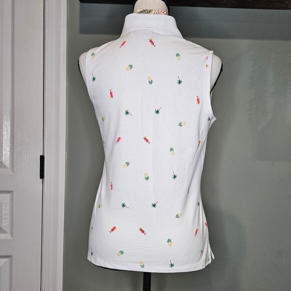 Tommy Bahama Women's Size M Cocktails & Palms Printed Sleeveless Polo NWT - Picture 7 of 7